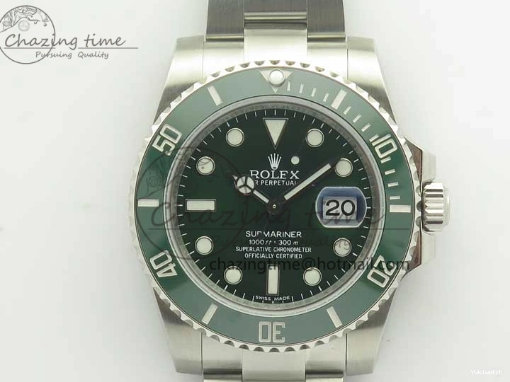 Best Edition Free LV Cover) SA3135( R Green DJF Ceramic SS on Bracelet 116610 1:1 Submariner 0514